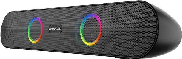 Nu Republic PartyBox 165 With 10 Hrs Playtime, Dual 52mm Dynamic Driver, Multi RGB LED Light 16 W Bluetooth Soundbar