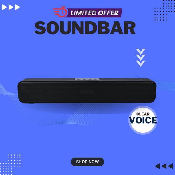 GUGGU Bluetooth Soundbar Speaker 12Hrs Playback, HD Stereo for Phone/PC/TV/Laptopi308 20 W Bluetooth Soundbar