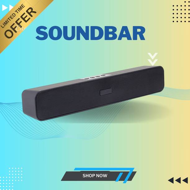 GUGGU Bluetooth Soundbar Speaker 12Hrs Playback, HD Stereo for Phone/PC/TV/Laptopi50 20 W Bluetooth Soundbar