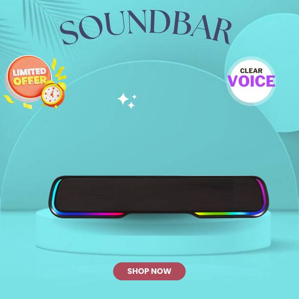 SYARA Bluetooth Soundbar Speaker 25W BTv5.1, AUX TF Card USB Upto 7 Hrs Playbacki462 25 W Bluetooth Soundbar