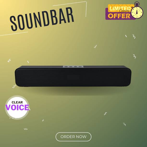 Clairbell Bluetooth Soundbar Speaker 12Hrs Playback, HD Stereo for Phone/PC/TV/Laptopi340 20 W Bluetooth Soundbar