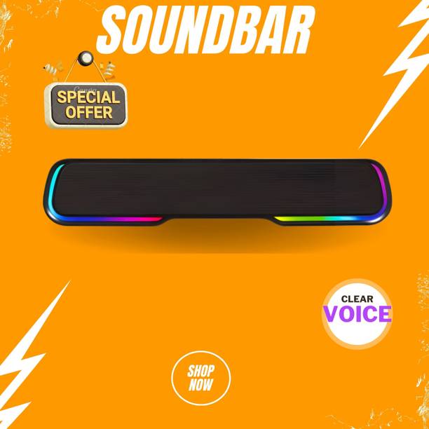 GUGGU Bluetooth Soundbar Speaker 25W BTv5.1, AUX TF Card USB Upto 7 Hrs Playbacki413 25 W Bluetooth Soundbar
