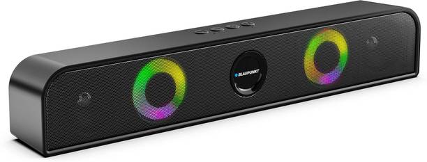 Blaupunkt SBA10 Kolors|Dual Radiators & Ring Lights | Aero Edge Design | USB, AUX, BT, TWS 16 W Bluetooth Soundbar