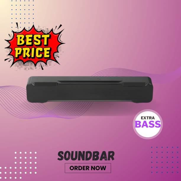 GUGGU Bluetooth Soundbar Speaker With 12H Playback HD Stereo for Phone/PC/TV/Laptop509 20 W Bluetooth Soundbar