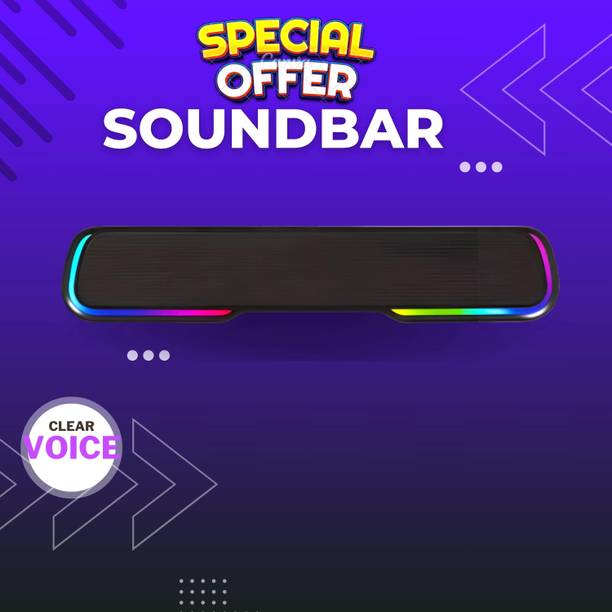 SYARA Bluetooth Soundbar Speaker 25W BTv5.1, AUX TF Card USB Upto 7 Hrs Playbacki39 25 W Bluetooth Soundbar