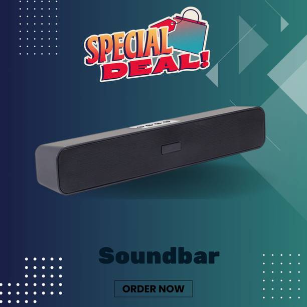 GUGGU Bluetooth Soundbar Speaker 12Hrs Playback, HD Stereo for Phone/PC/TV/Laptopi2 20 W Bluetooth Soundbar