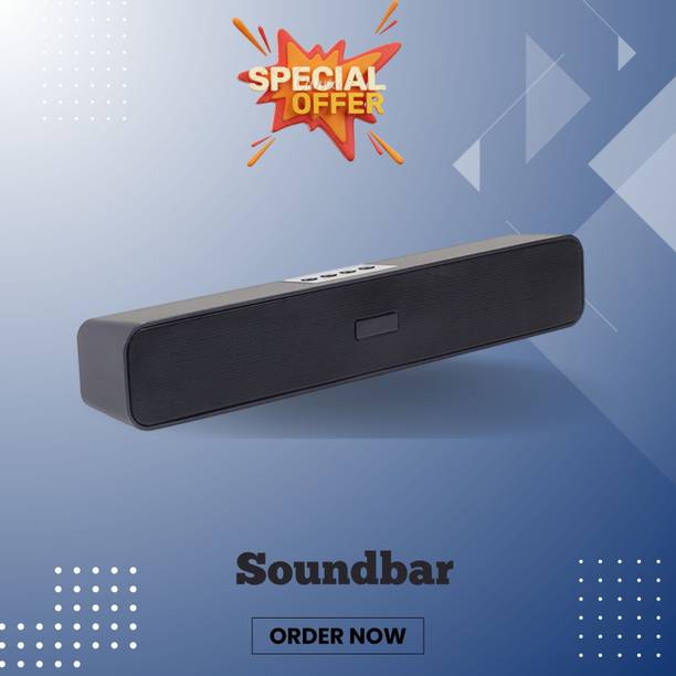 GUGGU Bluetooth Soundbar Speaker 12Hrs Playback, HD Stereo for Phone/PC/TV/Laptopi160 20 W Bluetooth Soundbar