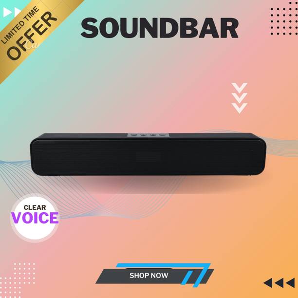 GUGGU Bluetooth Soundbar Speaker 12Hrs Playback, HD Stereo for Phone/PC/TV/Laptopi312 20 W Bluetooth Soundbar