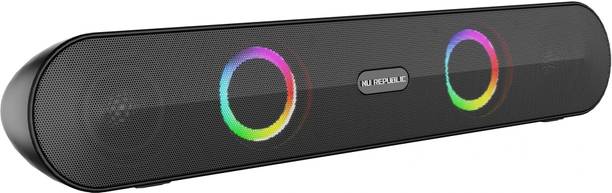 Nu Republic PartyBox 165 With 10 Hrs Playtime, Dual 52mm Dynamic Driver, Multi RGB LED Light 16 W Bluetooth Soundbar