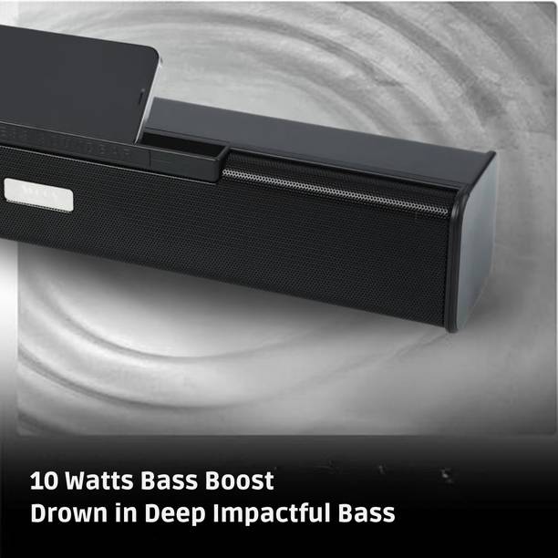 WOOS ThunderBeam 10W Soundbar – Wireless, Big Bass, Bluetooth, FM, USB & 6Hr Battery 10 W Bluetooth Speaker