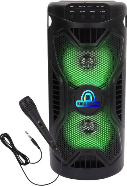 Gk King Series Double Woofer 30W Multi-Media Bluetooth Party Speaker with Wired Mic for Karaoke 30 W Bluetooth Soundbar