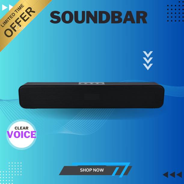 GUGGU Bluetooth Soundbar Speaker 12Hrs Playback, HD Stereo for Phone/PC/TV/Laptopi418 20 W Bluetooth Soundbar