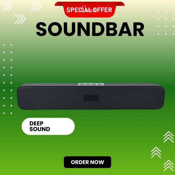 GUGGU 20W Bluetooth Soundbar with 4 Hours Wireless PlayTime Bluetooth Speakerso0441 20 W Bluetooth Soundbar