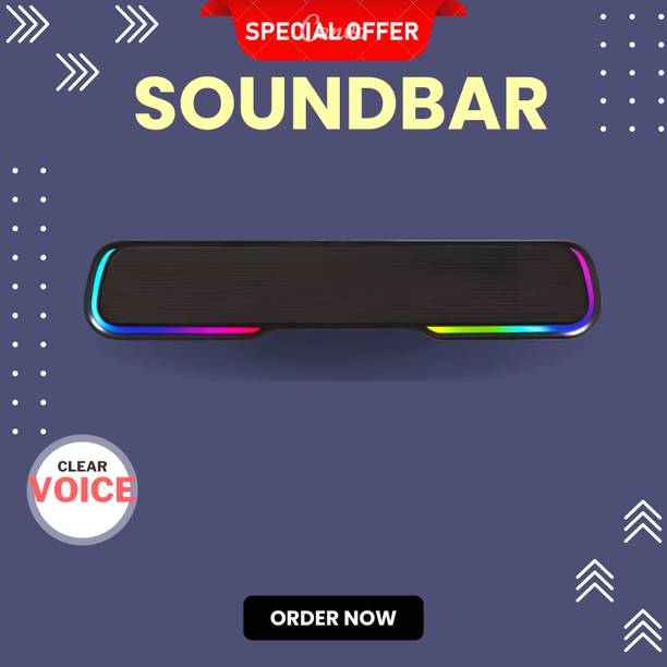 SYARA Bluetooth Soundbar Speaker 25W BTv5.1, AUX TF Card USB Upto 7 Hrs Playbacki225 25 W Bluetooth Soundbar