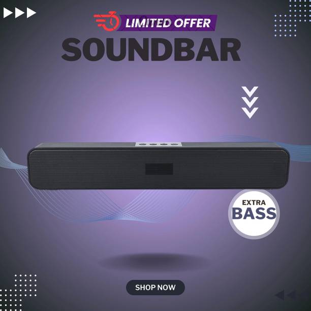 NANDGHER Bluetooth Soundbar with 4 Hours Wireless PlayTime Bluetooth Speakers S62 20 W Bluetooth Soundbar
