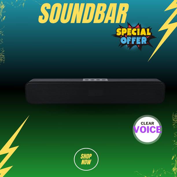 GUGGU Bluetooth Soundbar Speaker 12Hrs Playback, HD Stereo for Phone/PC/TV/Laptopi314 20 W Bluetooth Soundbar