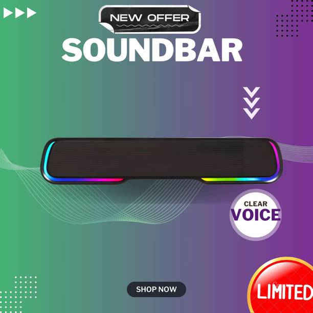 SYARA Bluetooth Soundbar Speaker 25W BTv5.1, AUX TF Card USB Upto 7 Hrs Playbacki116 25 W Bluetooth Soundbar