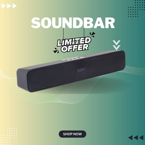 FRONY Bluetooth Soundbar Speaker 12Hrs Playback, HD Stereo for Phone/PC/TV/Laptopi37 20 W Bluetooth Soundbar