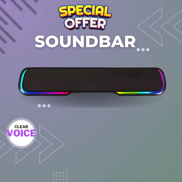 SYARA Bluetooth Soundbar Speaker 25W BTv5.1, AUX TF Card USB Upto 7 Hrs Playbacki298 25 W Bluetooth Soundbar
