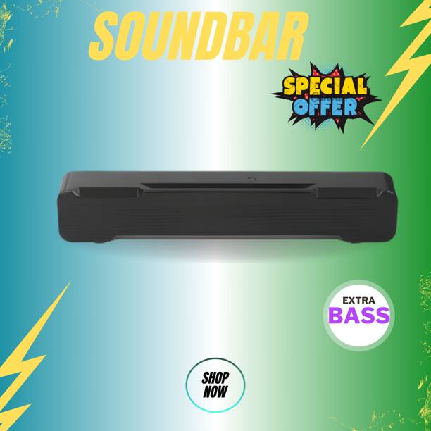 GUGGU Bluetooth Soundbar Speaker With 12H Playback HD Stereo for Phone/PC/TV/Laptop346 20 W Bluetooth Soundbar