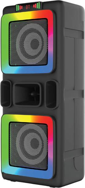 V WORTEX 50W PartySpeaker with Dual Bass Drivers I RGB LED Lights I Deep Bass 50 W Bluetooth Tower Speaker