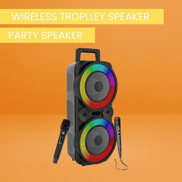 SACRO Rambo (BLUETOOTH TROLLEY SPEAKER) Deep Bass Sound With Wireless & Wired MicON353 100 W Bluetooth Tower Speaker