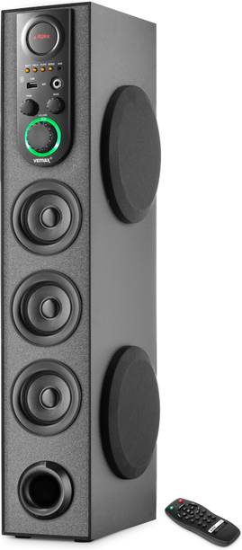 Vemax Verve 5.0 Wireless Bluetooth Double Woofer 90W Tower Speaker Karaoke MIC USB FM 90 W Bluetooth Tower Speaker