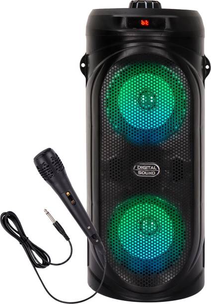 KRISONS TWS 8 hours play time FM USB AUX KARAOKE MIC RGB LIGHT Tower Speaker 40 W Bluetooth Tower Speaker