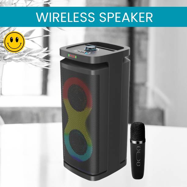 SACRO A1 (PORTABLE WIRELESS PARTY SPEAKER)With Wireless Karaoke Mic& Hi Bass SoundQ49 40 W Bluetooth Tower Speaker