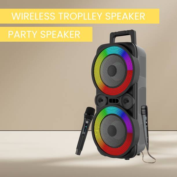 GUGGU Rambo (BLUETOOTH TROLLEY SPEAKER) Deep Bass Sound With Wireless & Wired MicLB450 100 W Bluetooth Tower Speaker