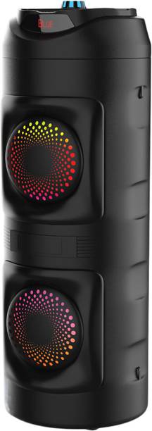 V WORTEX Portable Bluetooth Speaker, Deep Bass Stereo Sound, Dual RGB Party Lights 40 W Bluetooth Tower Speaker
