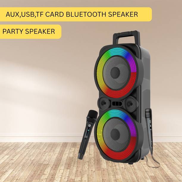 GUGGU Rambo (BLUETOOTH TROLLEY SPEAKER) Deep Bass Sound With Wireless & Wired MicJM328 100 W Bluetooth Tower Speaker