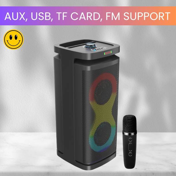 SACRO A1 (PORTABLE WIRELESS PARTY SPEAKER)With Wireless Karaoke Mic& Hi Bass SoundQ134 40 W Bluetooth Tower Speaker