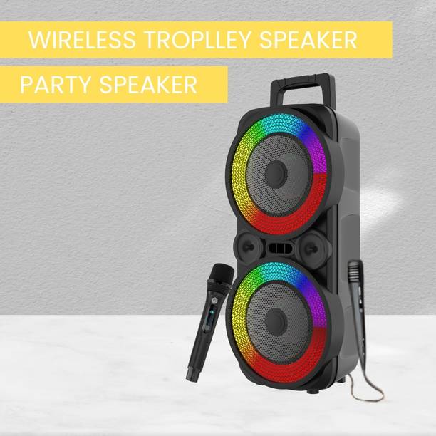 YAROH Rambo (BLUETOOTH TROLLEY SPEAKER) Deep Bass Sound With Wireless & Wired MicON392 100 W Bluetooth Tower Speaker