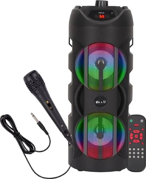 ME&U partymate TWS UPTO 10 hours play time FM USB AUX BLUETOOTH KARAOKE MIC RGB LIGHT 40 W Bluetooth Tower Speaker
