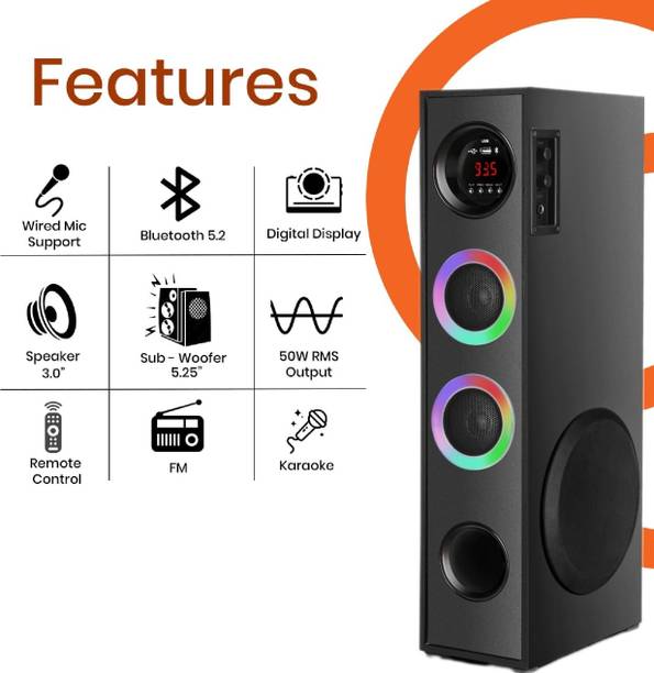 ultiads TR-87Wireless Bluetooth Speaker With USB /FM 100 W Bluetooth Tower Speaker