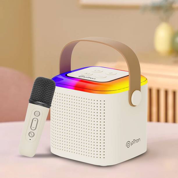 PTron Play with Karaoke Mic, 10W Pristine Sound, 8Hrs Playtime, RGB Lights 10 W Bluetooth Speaker