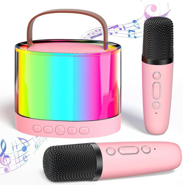 TXOR MERAK, Mini Portable Karaoke with 2 Wireless Mic 5-6 Hrs Playtime 5 W Bluetooth Speaker