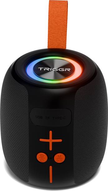 TRIGGR Roar 8 with RGB Lights, Fabric Exterior, TWS & FM Mode, 12H Playtime, BT v5.4 8 W Bluetooth Speaker