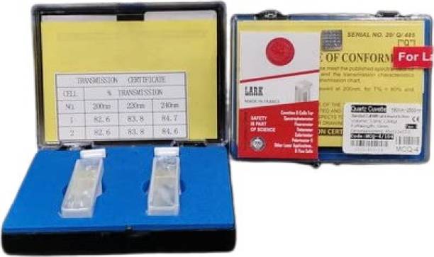 Apex Labs LARK - Quartz Cuvette 3.5 ML - standard Cell with lid & Round Bottom Set of 2 MCQ 4 Spectrophotometer