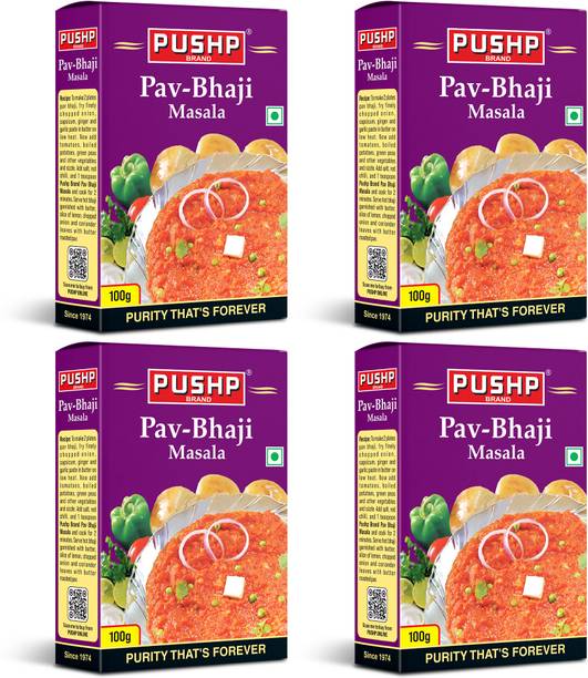 Pushp Brand Pav Bhaji Masala Box (Pack of 4, 100g in each pack)