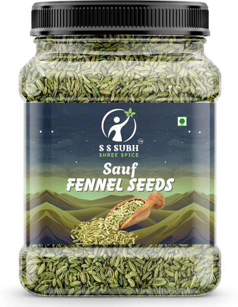 S S SUBH SHREE SPICE Green Fennel Seeds | Natural Saunf for Digestion | Fresh Breath | Spice Seeds