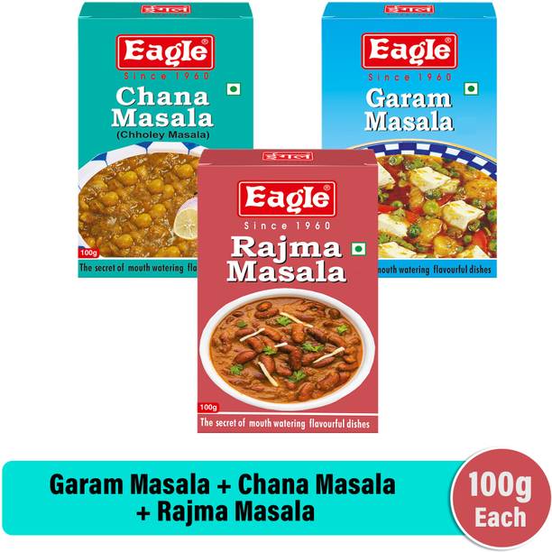 EAGLE Rajma, Chana, Garam Masala Powder Combo | No Onion & Garlic | No Added Colour