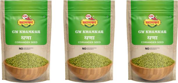 GW Khamkar Dhane/ Dhaniya Whole/ Dhana Whole/ Coriander Seeds 300 g, Pack of 3(100g each)
