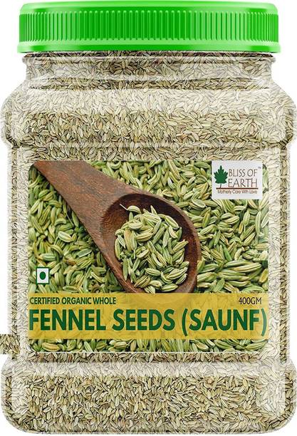 ब्लिस ऑफ अर्थ 400GM Certified Organic Fennel Seed Saunf Whole Spice
