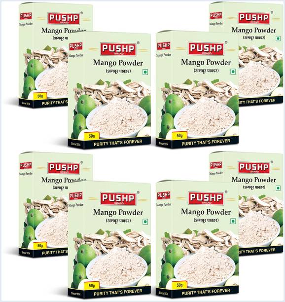 Pushp Brand Amchur Powder 50g Box | Pack of 8 | Dry Mango Spice | Tangy Indian Seasoning