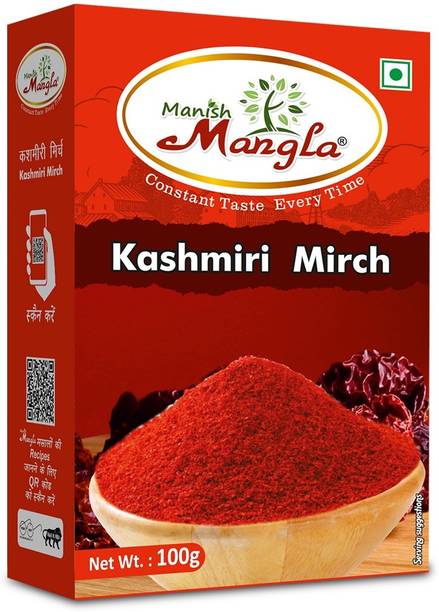Manish Mangla Kashmiri Mirch Powder 100g | Natural Red Chilli Powder | Mild Heat