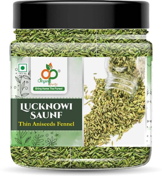 Organic Purify Thin Aniseed (Lucknowi Vilayati Saunf) Fennel Seeds|Green Fennel Seeds[Jar Pack]