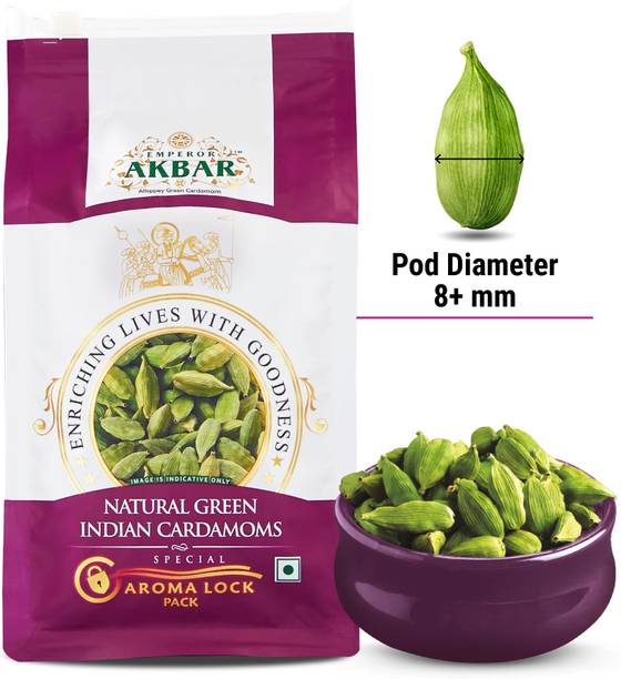 Emperor Akbar Alleppey Green Cardamom | Export Quality Choti Elaichi| Superior Aroma-Lock pack