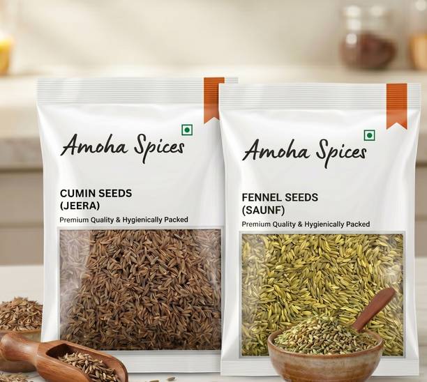 Amoha Spices Jeera Saunf Combo (Digestive Pack), 100g Each